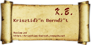 Krisztián Bernát névjegykártya